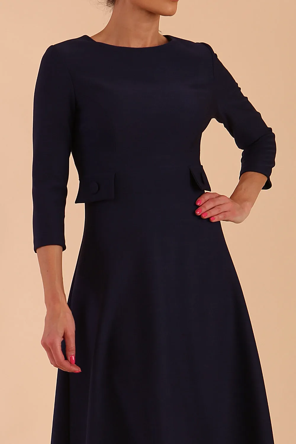 Seed Gresham 3/4 Sleeve Knee Length A-Line Dress