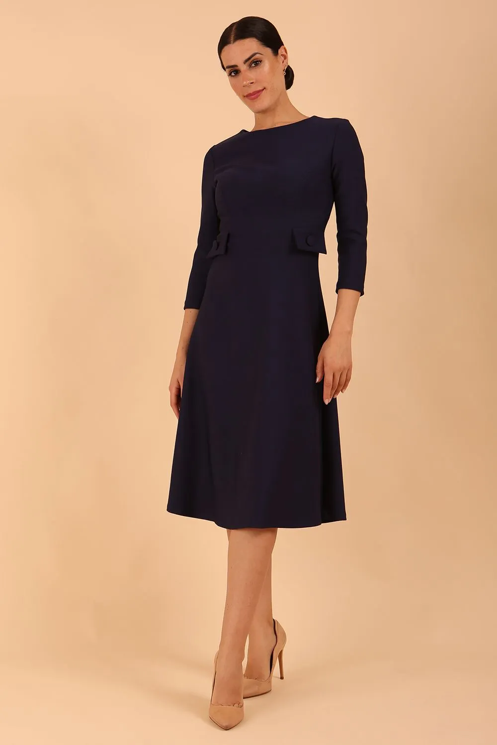 Seed Gresham 3/4 Sleeve Knee Length A-Line Dress