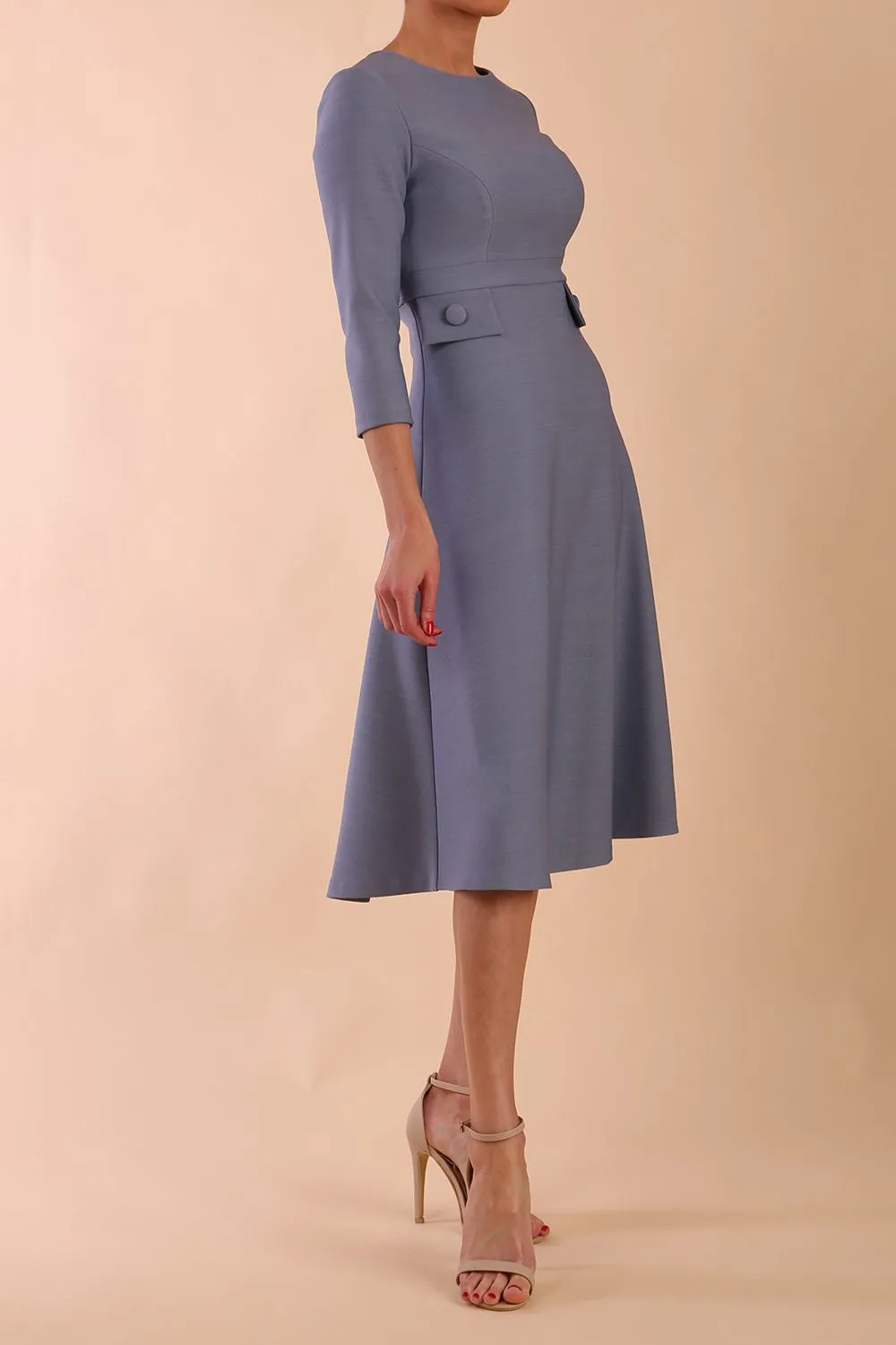 Seed Gresham 3/4 Sleeve Knee Length A-Line Dress