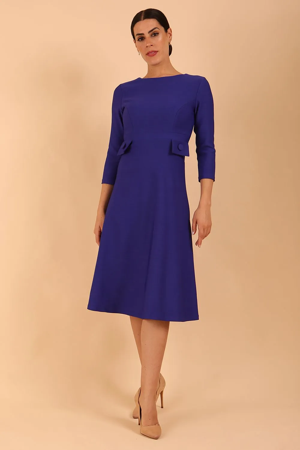 Seed Gresham 3/4 Sleeve Knee Length A-Line Dress