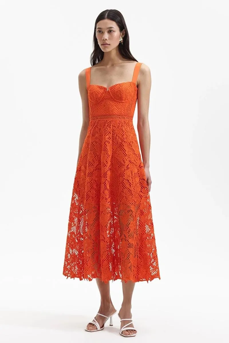 Tampa Lace Bustier Midi Dress