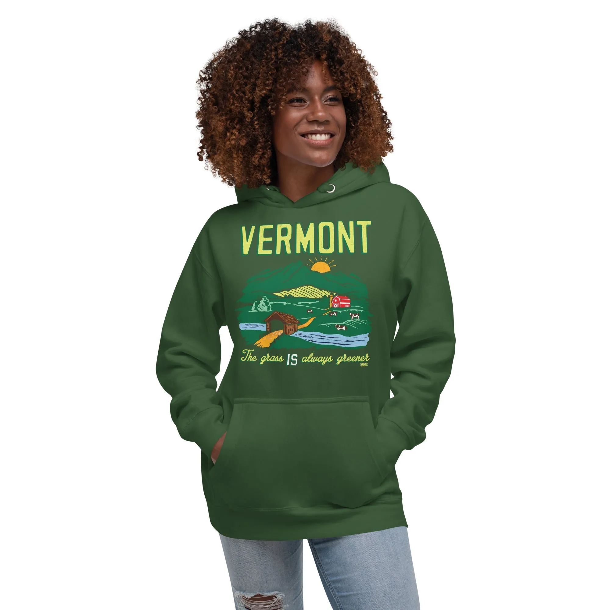 Vermont The Grass IS Always Greener Classic Fleece Pullover Hoodie