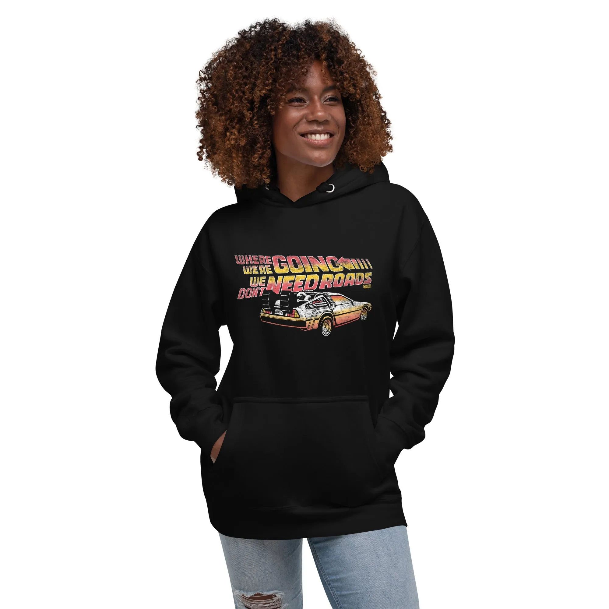 Where We're Going We Don't Need Roads Classic Fleece Pullover Hoodie