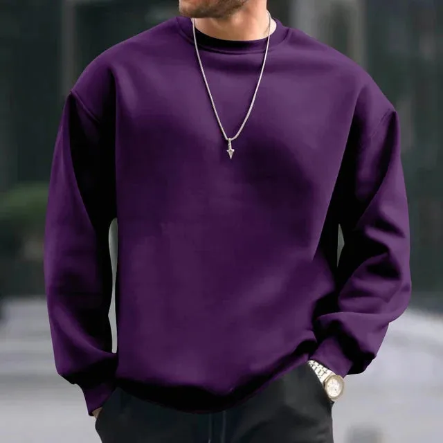 Wiaofellas Hip Hop Sweatshirts Men Oversize Loose Solid Color Long Sleeve Hoodie Mens Autumn Winter Casual O Neck Pullover Tops Streetwear