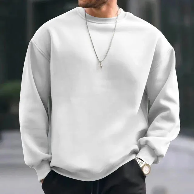 Wiaofellas Hip Hop Sweatshirts Men Oversize Loose Solid Color Long Sleeve Hoodie Mens Autumn Winter Casual O Neck Pullover Tops Streetwear