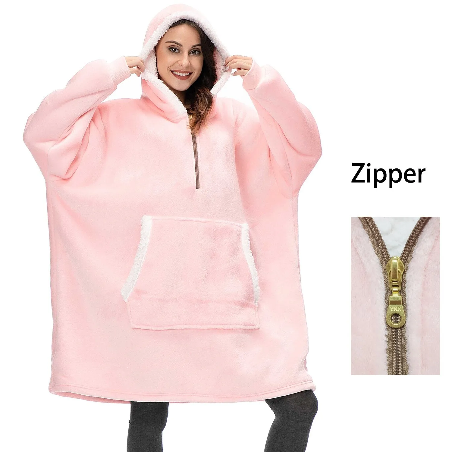 Women Blanket Sweatshirt Robe Winter Hoodies Outdoor Hooded Coats Warm Comfort Bathrobe Christmas Fleece Blanket Sudadera Mujer