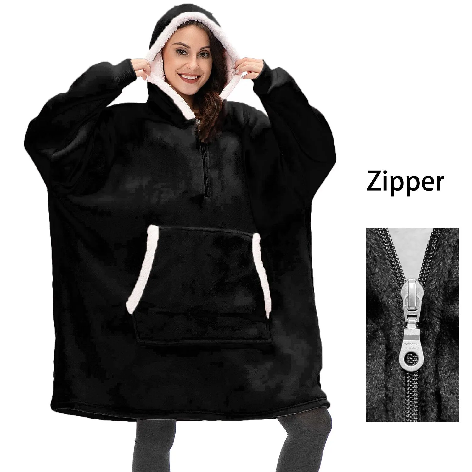 Women Blanket Sweatshirt Robe Winter Hoodies Outdoor Hooded Coats Warm Comfort Bathrobe Christmas Fleece Blanket Sudadera Mujer