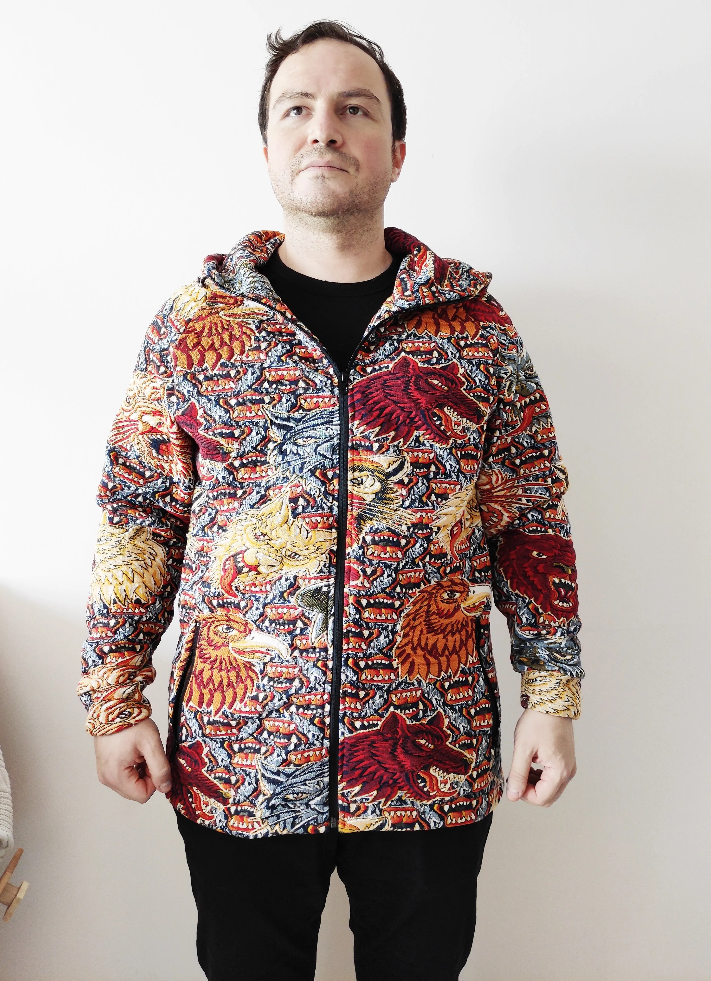 XS - 6XL Dragon Embossed Jacket / Mystical Animals Sweatshirt Winter / Pullover Hoodie